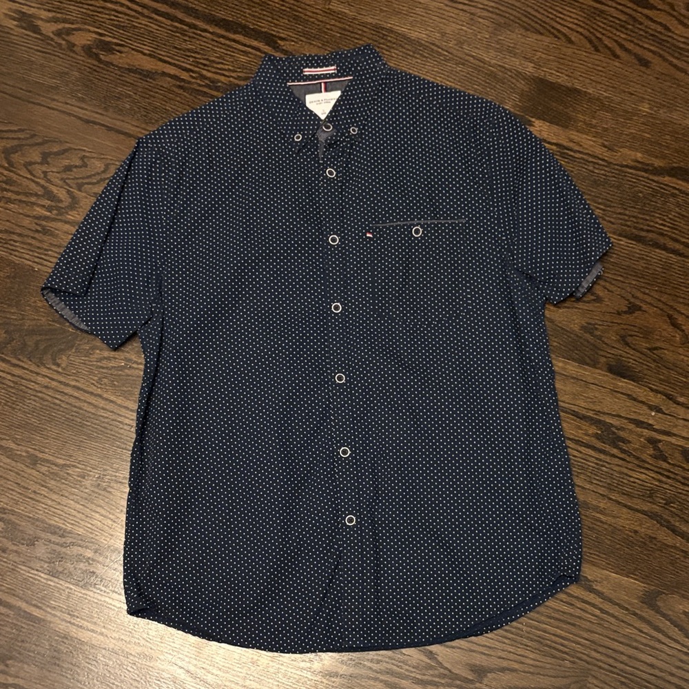 Denim & Flower Navy Polka Dot Shirt